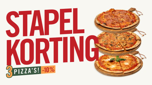 Stapelkorting 3 pizza's