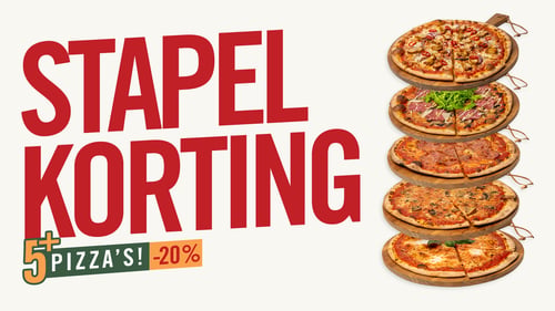 Stapelkorting 5 of meer pizza's