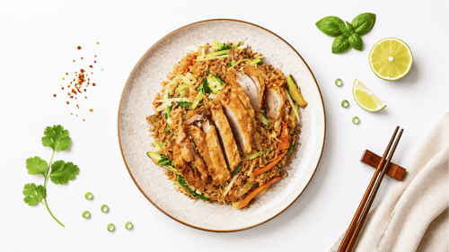 Mittagsmenü - Fried Reis mit Crispy Ente