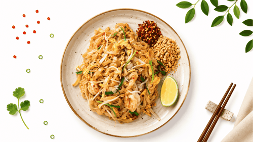 Pad Thai Mit garnelen