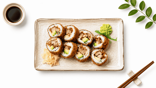 Crunchy Erdnuss Duck Roll