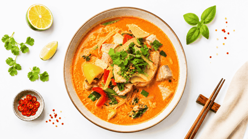 Lachs in rotem Thai Curry