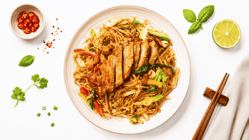 Nudeln mit Crispy Ente
