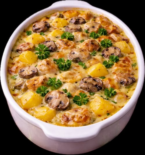 Hähnchen Champignons Auflauf