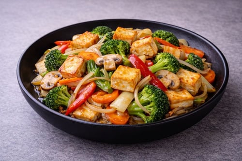 Gemischtes Gemüse mit Tofu Wok