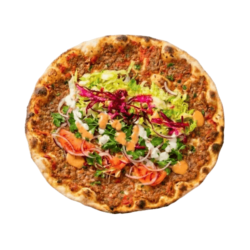 Lahmacun mit Salat & Sauce