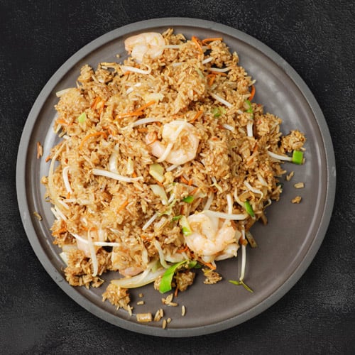 Reis mit Garnelen