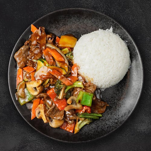 50. Rindfleisch mit Sojasauce