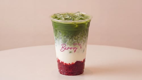 Cherry Matcha Latte (iced)