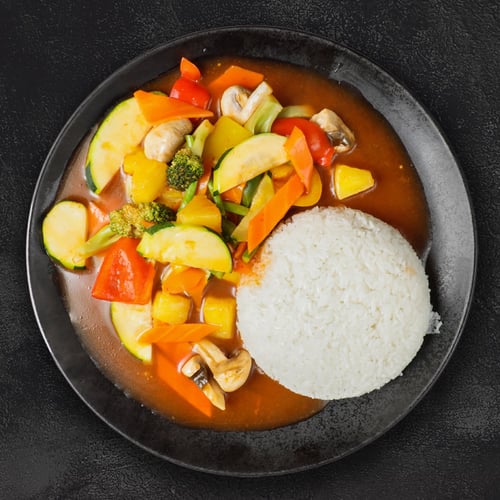 31. Gemüse in Süß-Sauer Sauce