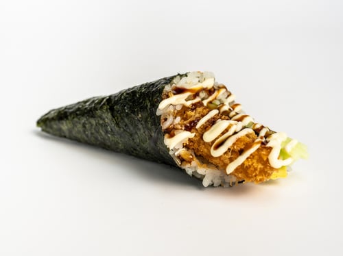 Ebi tempura temaki
