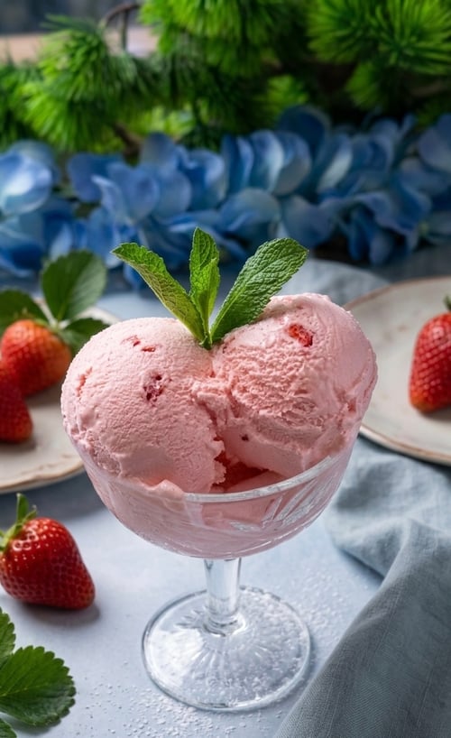 Erdbeeren Eiscreme