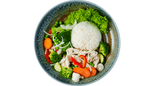 M52 Gebratenes Hähnchenbrustfilet mit Gemüse in Chop-Suey