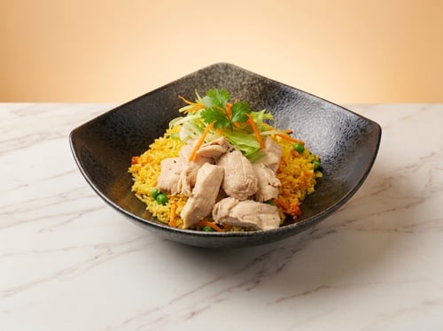 Gebratener Reis mit Hähnchenfleisch