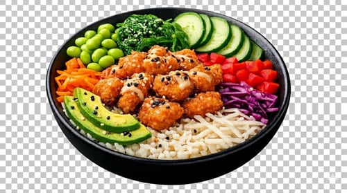 Bowls Frittierter Lachs