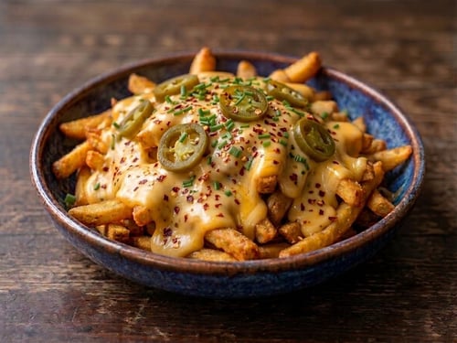 Chili Cheese Pommes (Vegetarisch) (Groß)