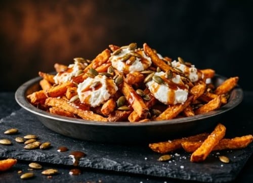 Kürbis-Süßkartoffel-Pommes