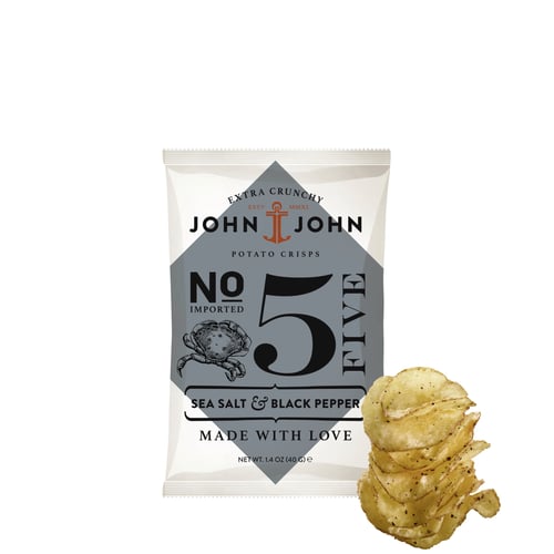 John & John Crisps Sea Salt & Black pepper