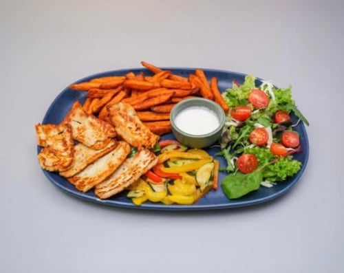 Kebab Halloumi Sister auf Tray