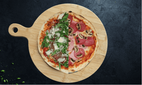 Pizza halb/halb