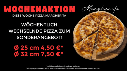Pizza Margherita ø 25cm Wochenaktion