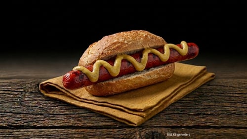 Rindsbratwurst im Brötchen