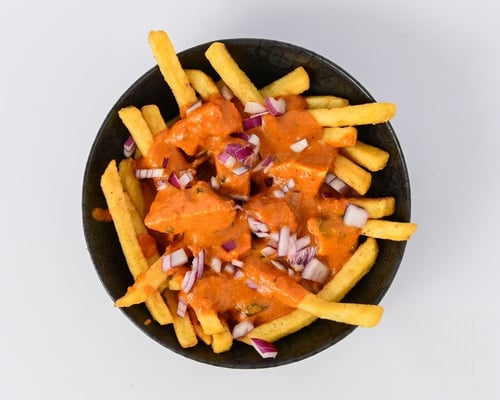 Masala Fries with Butter Chicken 