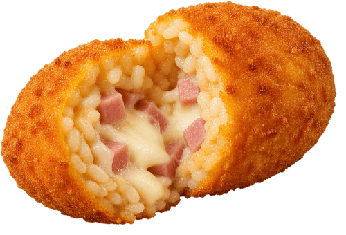 Arancine mit Käse Schinken 