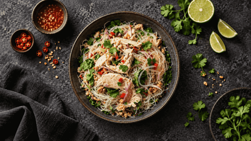 Thai Glasnudelsalat mit Hähnchen