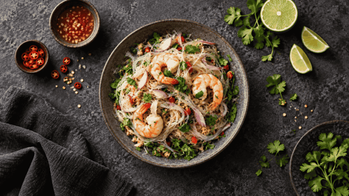 Thai Glasnudelsalat mit Garnelen