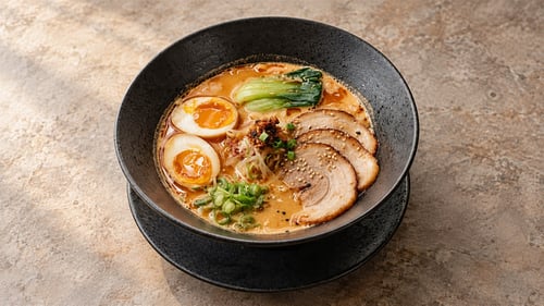 Curry Ramen/Udon mit Crevetten Tempura