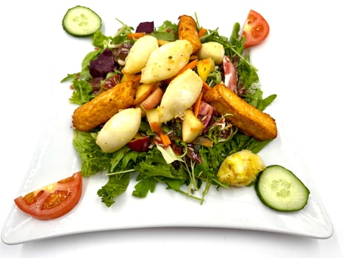 652 Wellness Salat-Teller mit Calamari