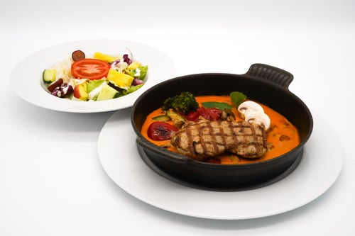 176 Ein Schweinefilet in Metaxa Sauce
