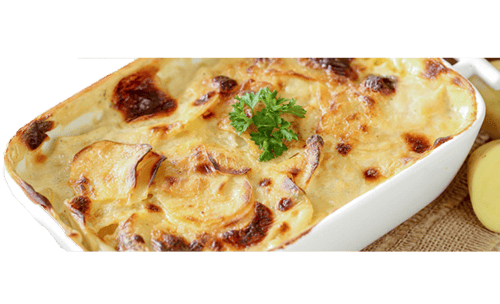 Kartoffelgratin mit Zwiebeln und Mais<sup>F,St</sup>