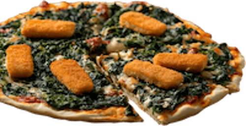 Fischstäbchen auf Pizza 26cm