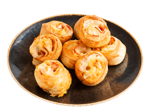 Dinkel Pizzabrötchen Hinterschinken & Käse gefüllt