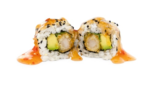 Crispy Ebi Roll mit Spicy Mango Sauce - 8 Stück