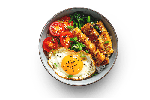 Donburi geb. veganem Fischfilet (vegan)