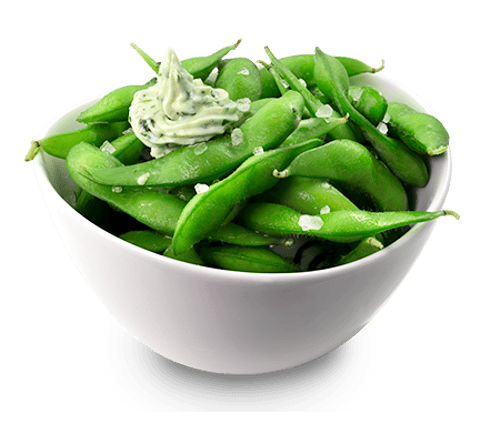 Edamame Salat mit Knoblauchbutter