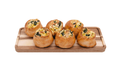 Pizzabrötchen veganer Pizzaschmelz - Spinat