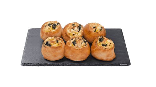 Pizzabrötchen veganer Pizzaschmelz - Spinat