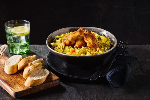 Paella met kip