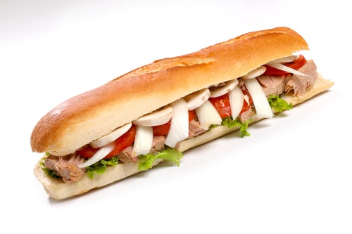 Baguette Pulled Pork halb