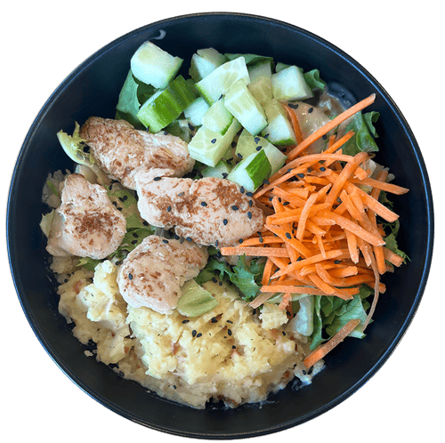 Snackbowl Chicken Teriyaki mit Kartoffelstampf