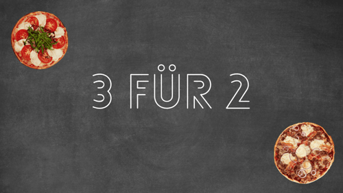 3 für 2 Menü