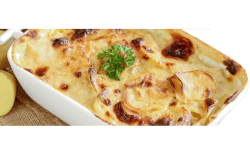 Kartoffelgratin mit Hähnchenbrust und Champignons<sup>A,F,St</sup>