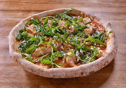 Pizza mit Lachs und Rucola Pizza mit Lachs und Rucola