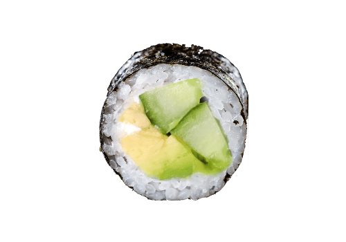 Avocado Maki mit Gurke und Frischkäse (50b)