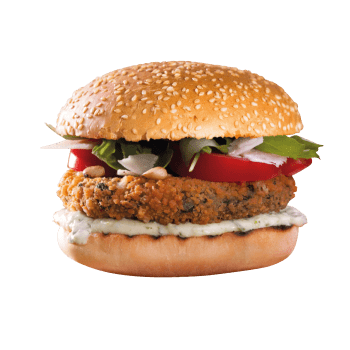 Vegetarische spinazie/kaasburger