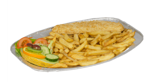 Fish and chips schotel Fish and chips schotel